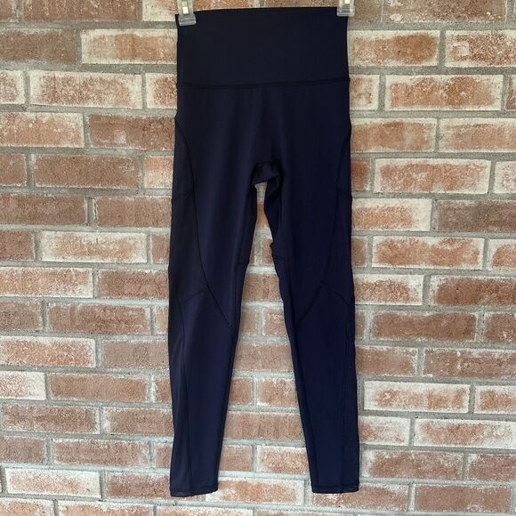 aerie Pants - Offline By Aerie Goals 7/8 High Rise Leggings Navy Small Sheer Panels